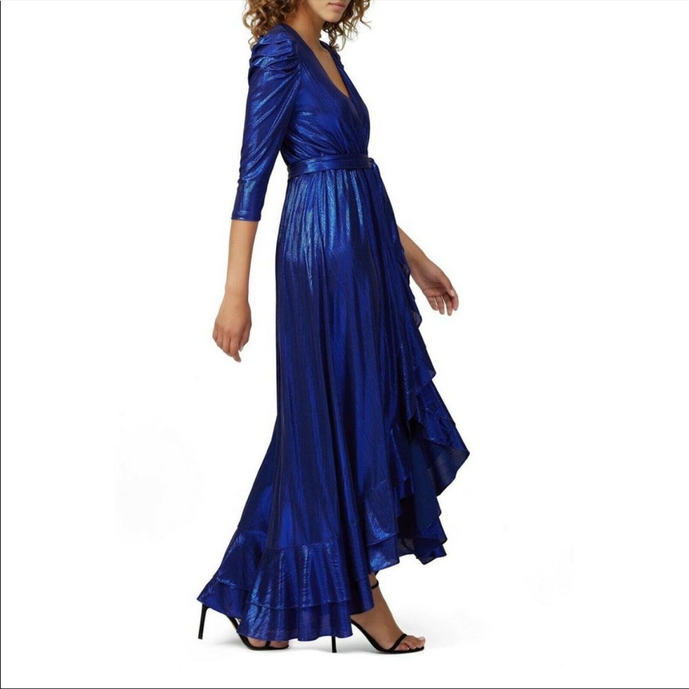 Retrofete Flora Royal Blue Maxi Wrap Dress xSmall - Picture 2 of 4